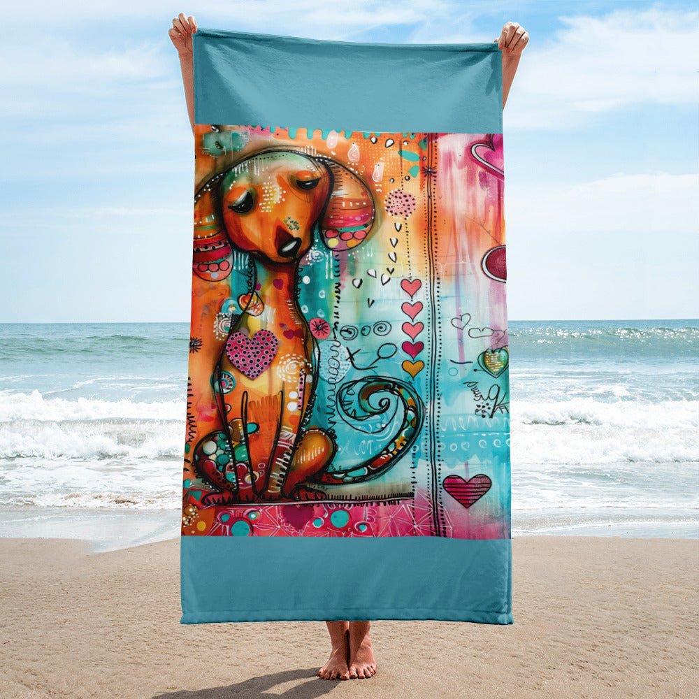 Dachshund Puppy Beach Towel - DoggyLoveandMore