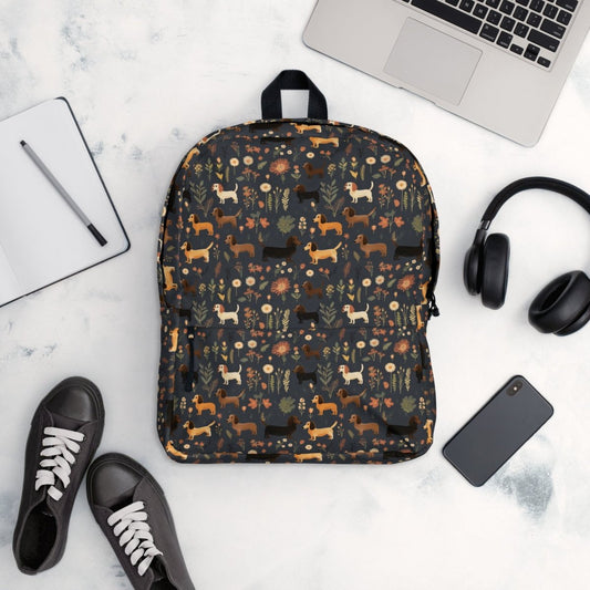 Dark Grey Dachshund Backpack - DoggyLoveandMore