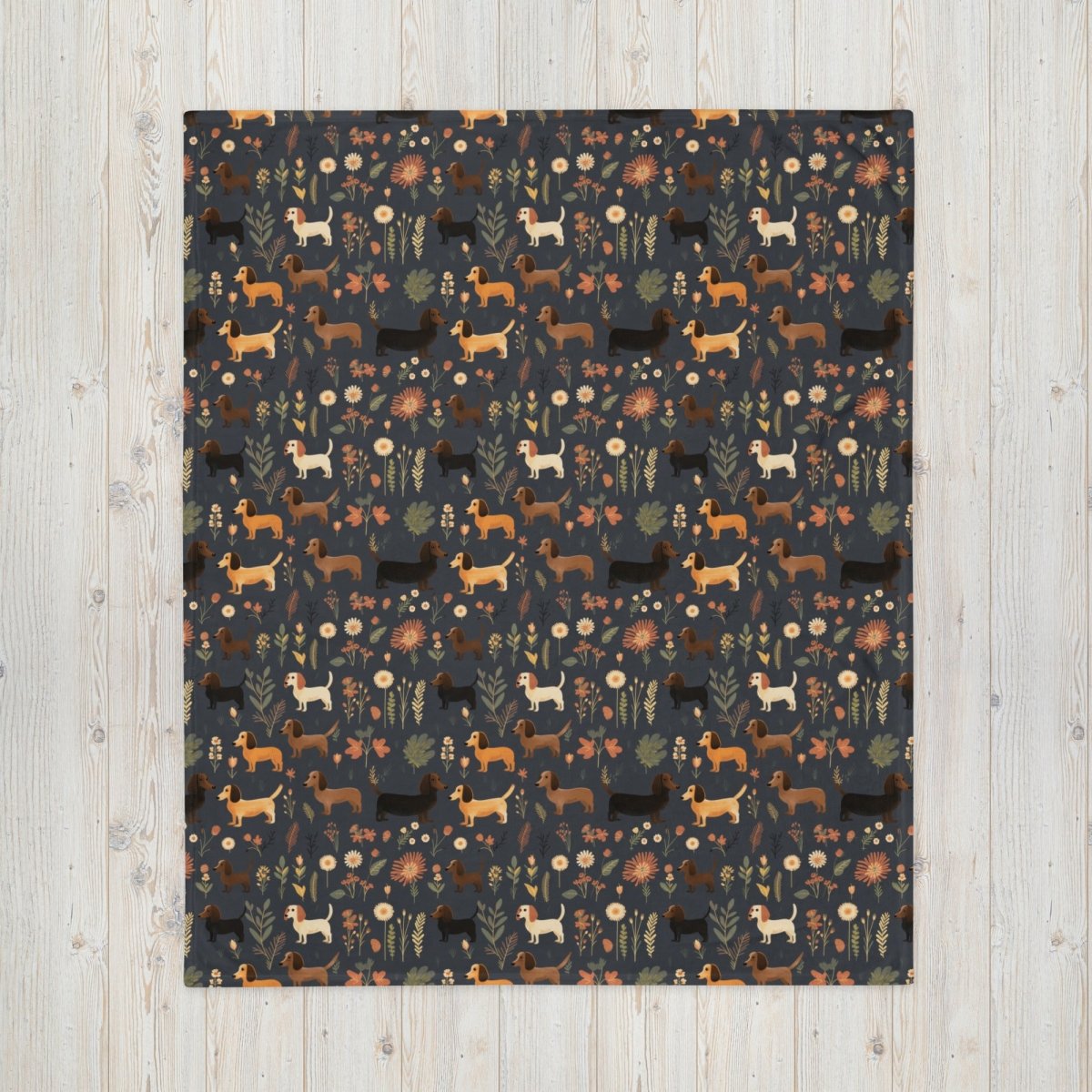 Dark Grey Dachshund Throw Blanket - DoggyLoveandMore