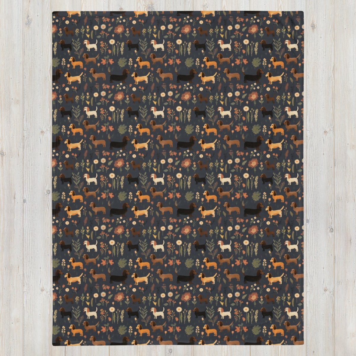 Dark Grey Dachshund Throw Blanket - DoggyLoveandMore