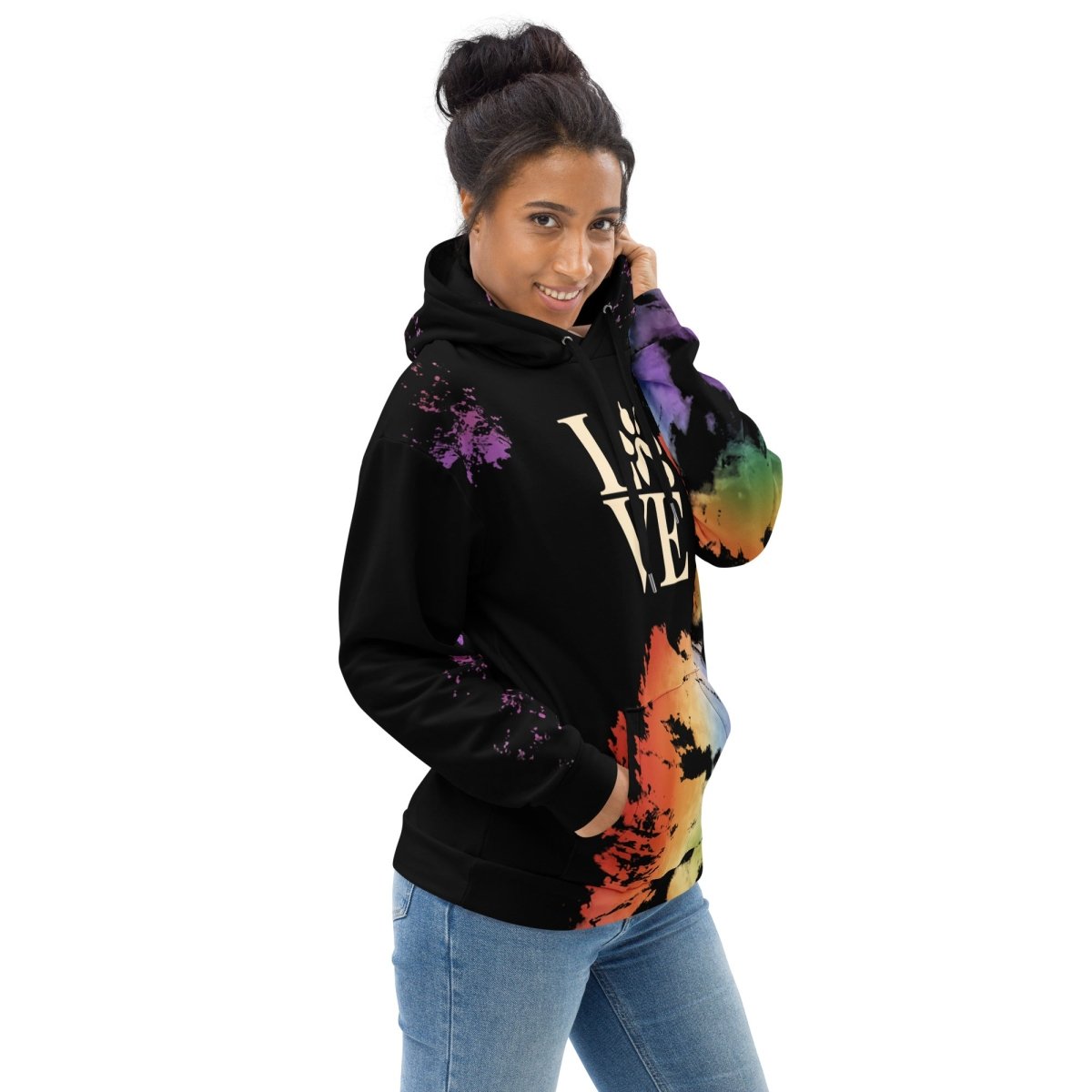 Dog Mom Black Tie Dye Hoodie - DoggyLoveandMore