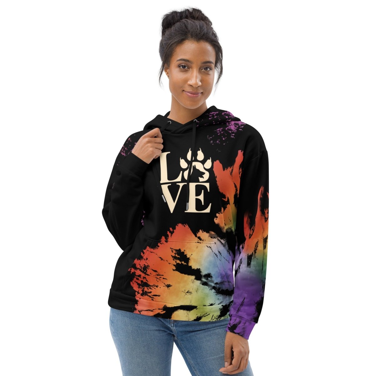 Dog Mom Black Tie Dye Hoodie - DoggyLoveandMore