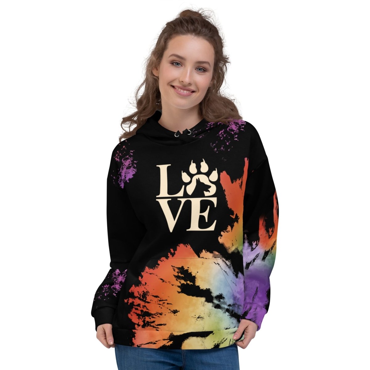 Dog Mom Black Tie Dye Hoodie - DoggyLoveandMore