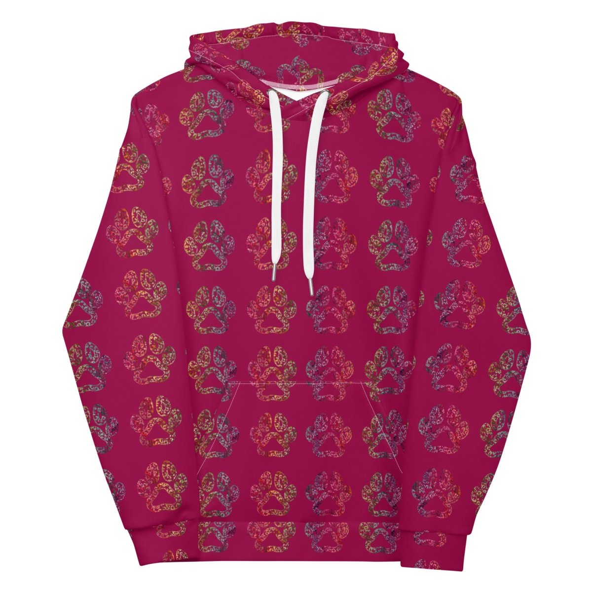 Dog Mom Burgundy Paw Prints Hoodie - DoggyLoveandMore