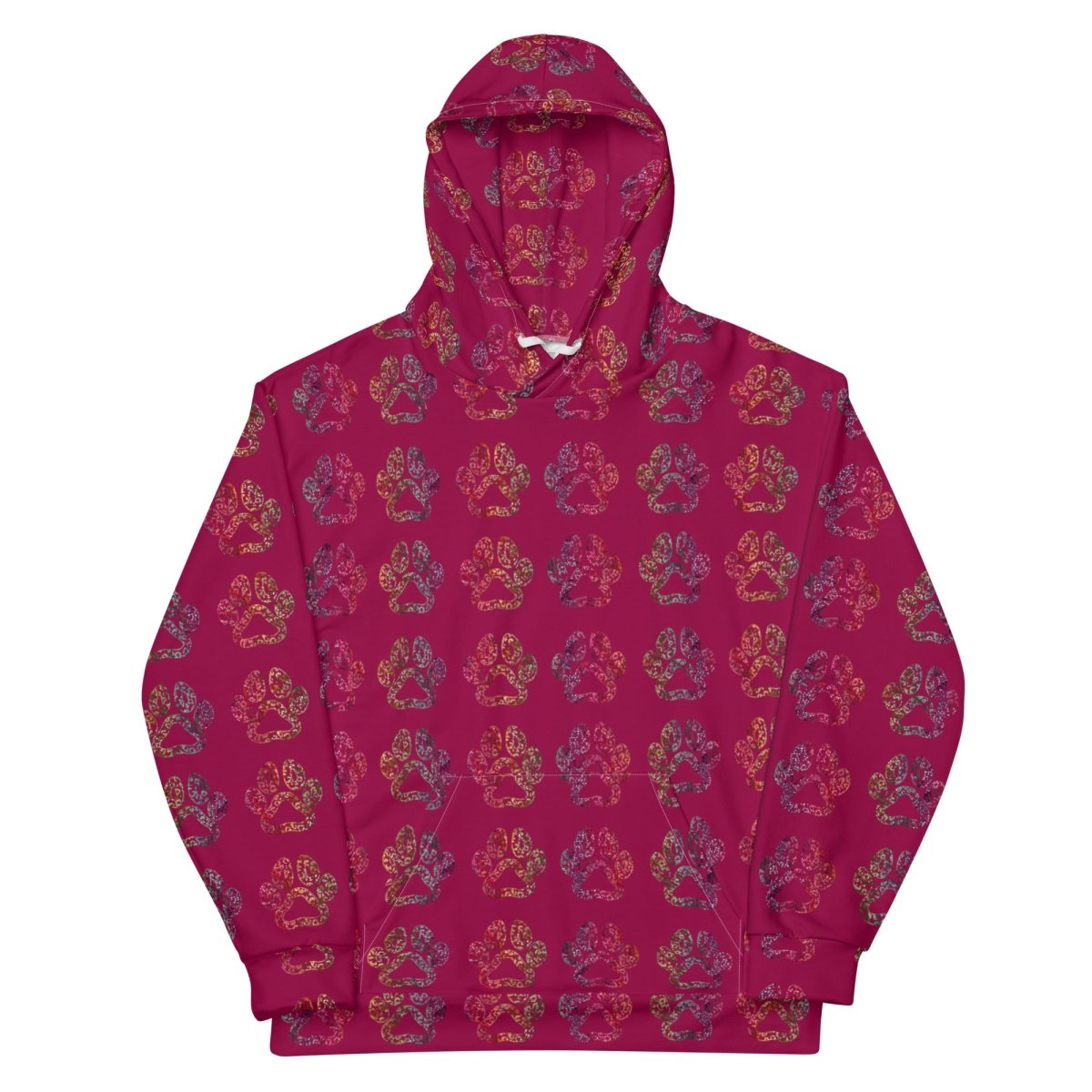 Dog Mom Burgundy Paw Prints Hoodie - DoggyLoveandMore