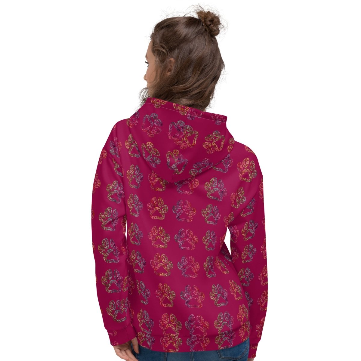 Dog Mom Burgundy Paw Prints Hoodie - DoggyLoveandMore