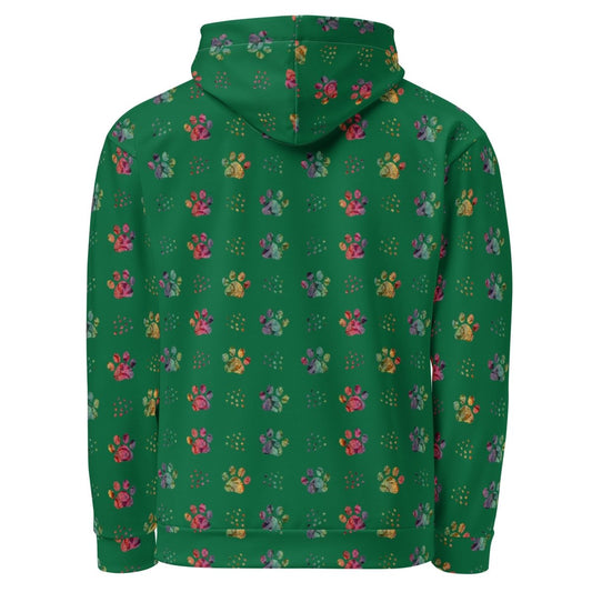 Dog Mom Green Paw Prints Hoodie - DoggyLoveandMore