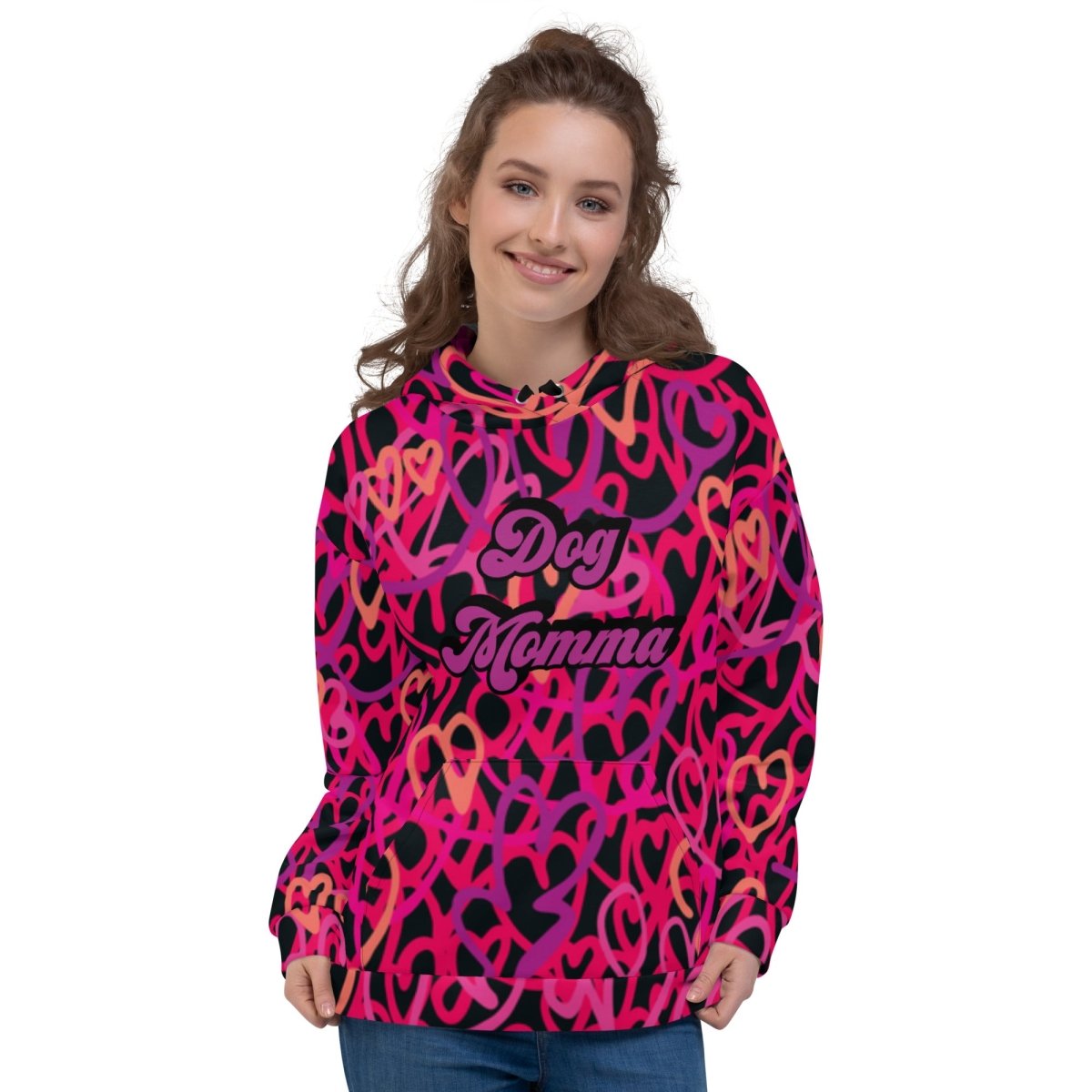 Dog Momma Hearts Hoodie - DoggyLoveandMore