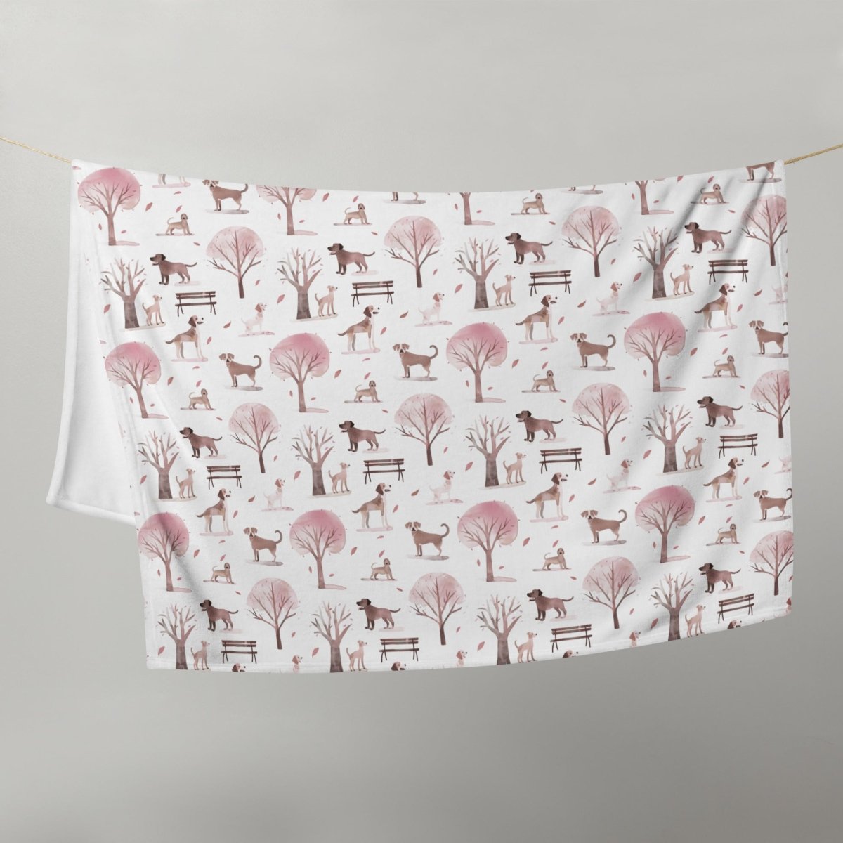 Dogs in the Park Throw Blanket - DoggyLoveandMore