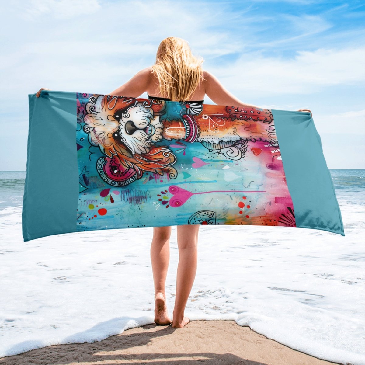 Fluffy Dog Beach Towel - DoggyLoveandMore