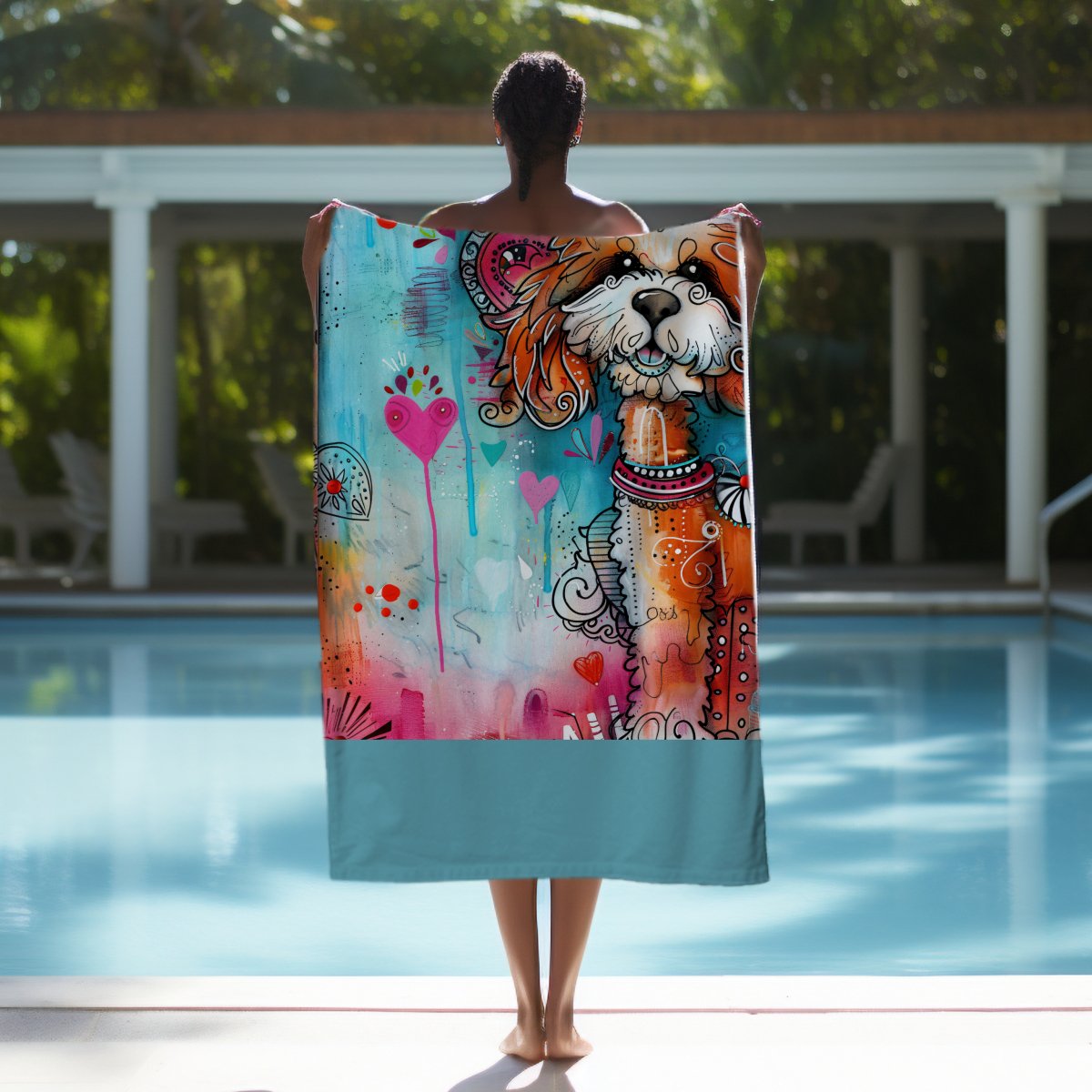 Fluffy Dog Beach Towel - DoggyLoveandMore