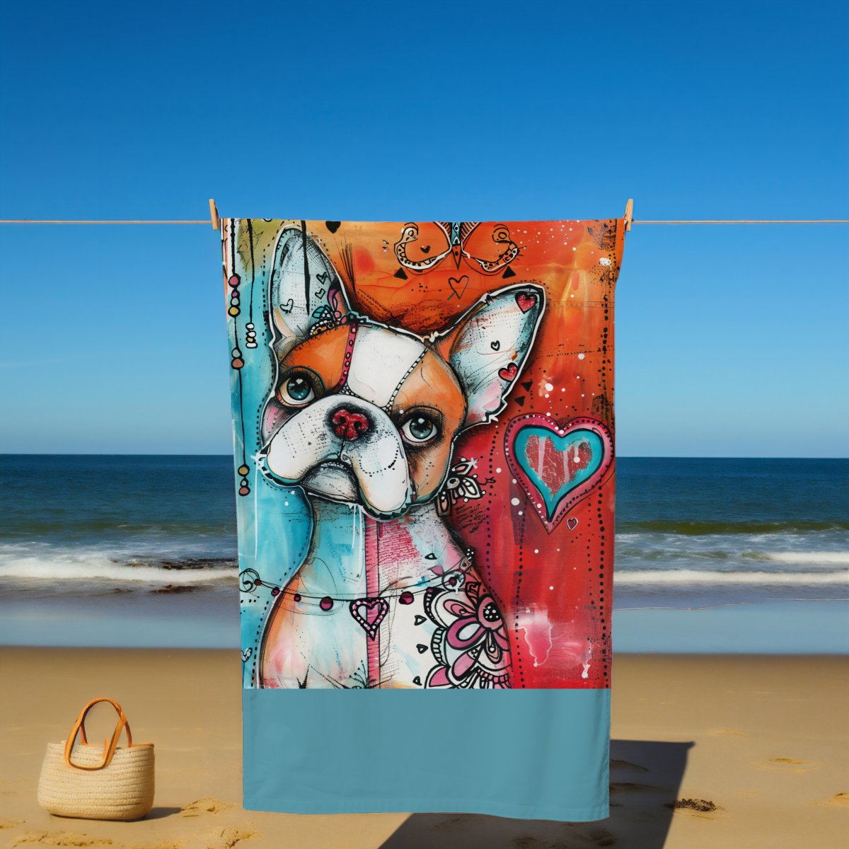 French Bulldog Beach Towel - DoggyLoveandMore