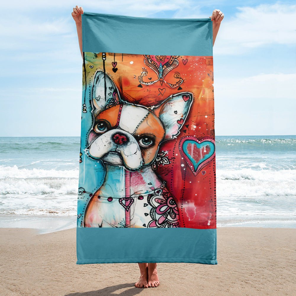 French Bulldog Beach Towel - DoggyLoveandMore