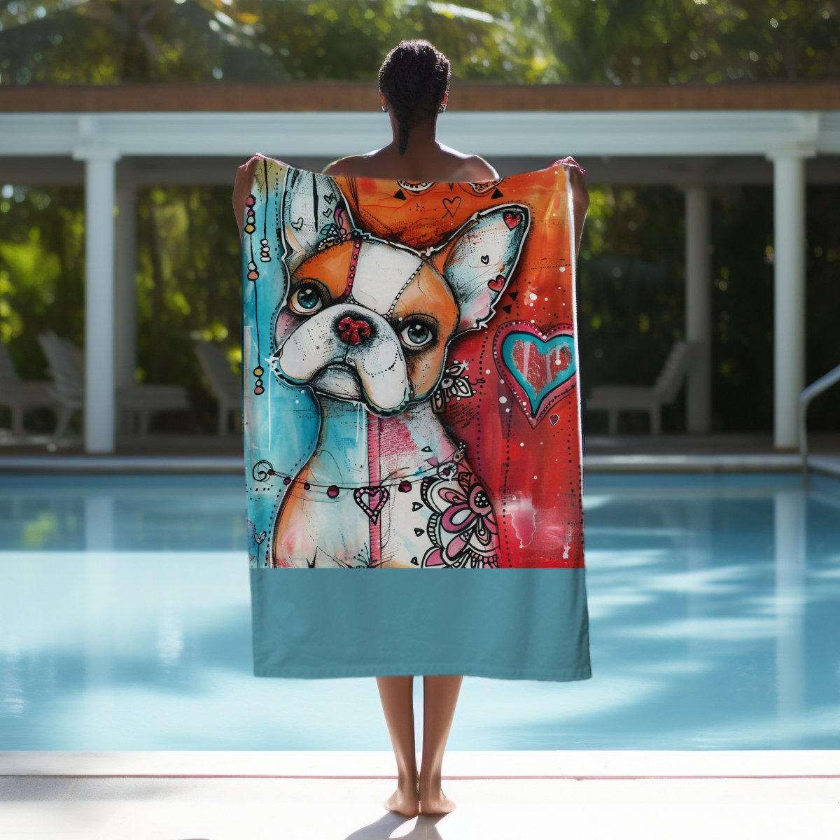 French Bulldog Beach Towel - DoggyLoveandMore