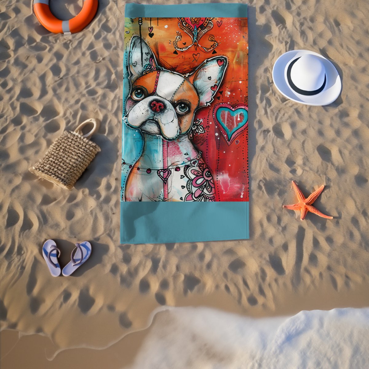 French Bulldog Beach Towel - DoggyLoveandMore