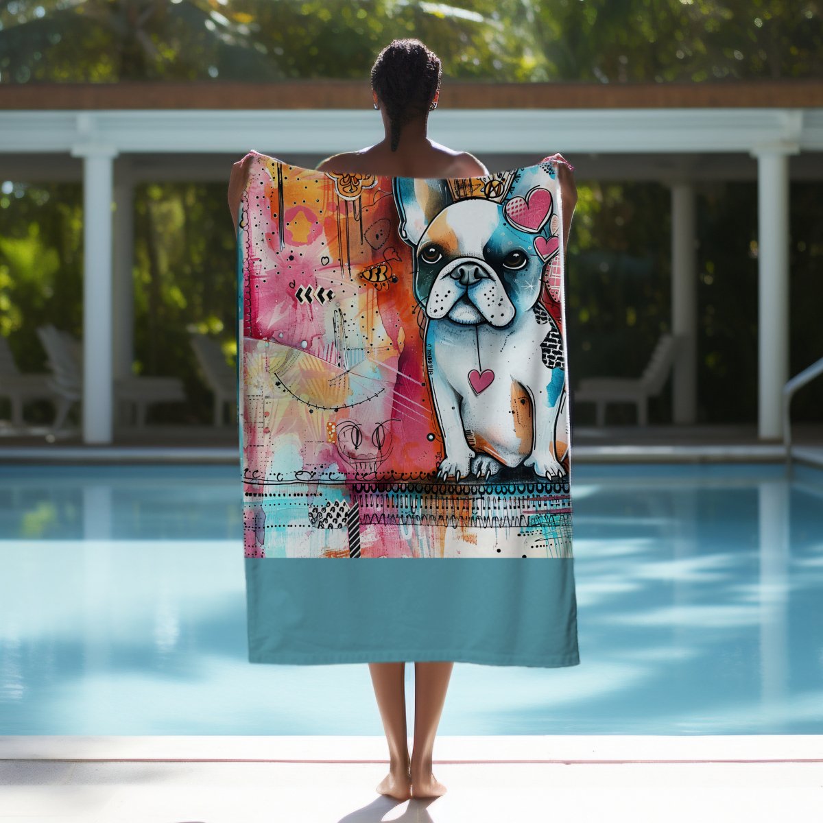 Frenchie Dog Beach Towel - DoggyLoveandMore