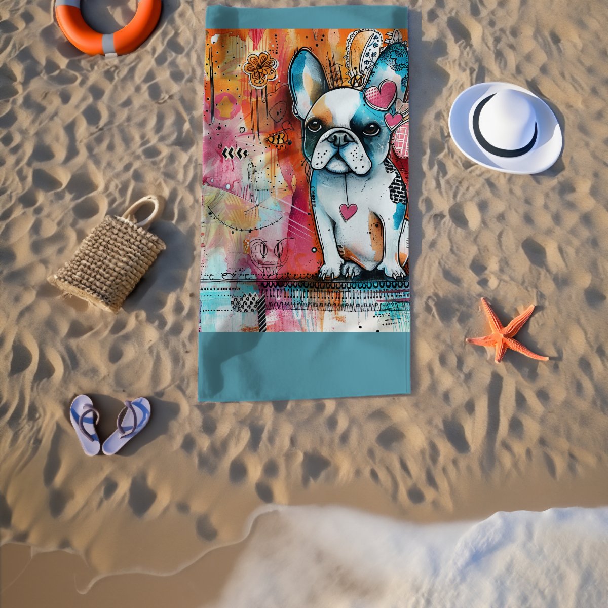 Frenchie Dog Beach Towel - DoggyLoveandMore