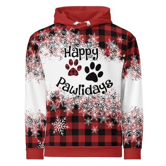 Happy Pawlidays Red Plaid Hoodie - DoggyLoveandMore