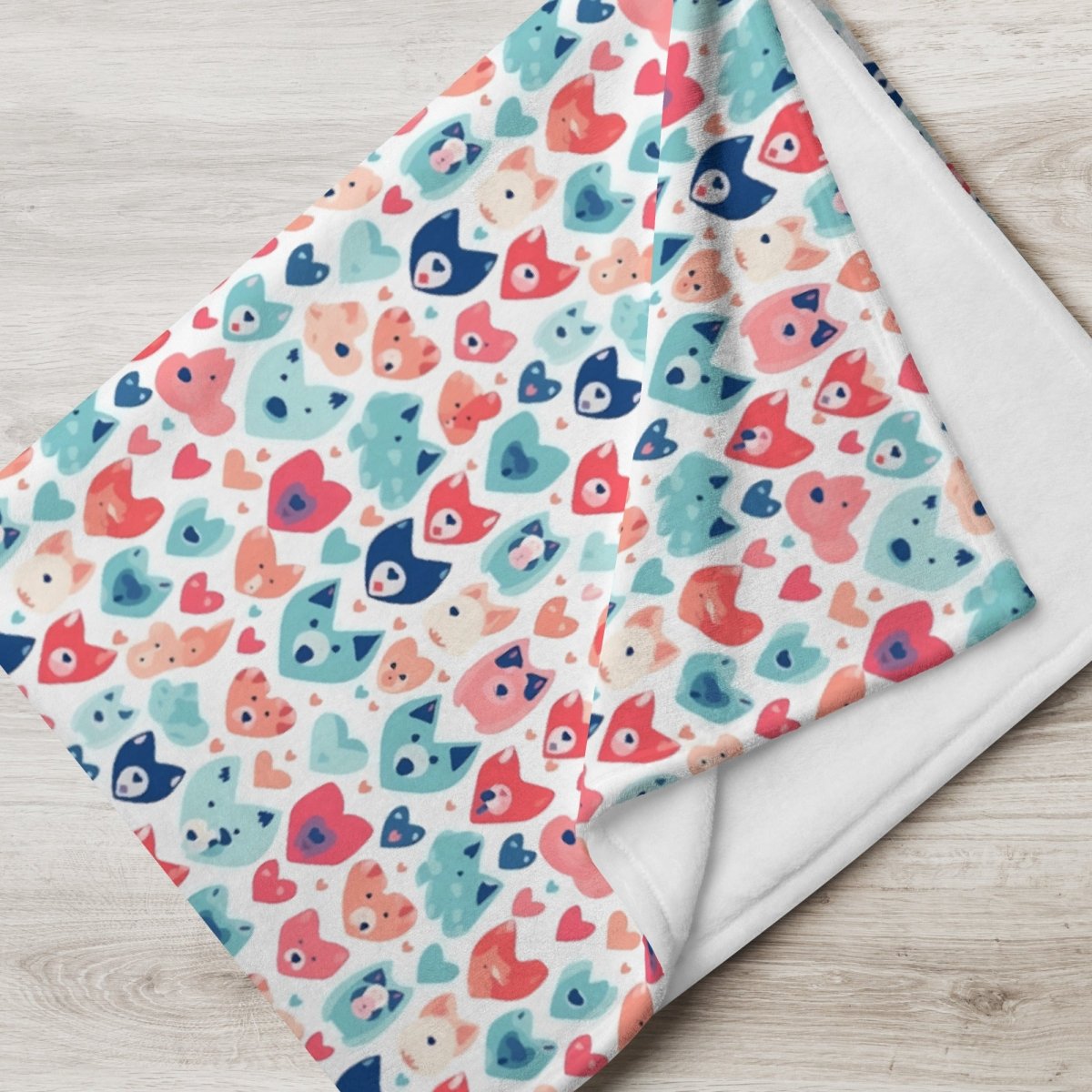 Heart Face Dogs Throw Blanket - DoggyLoveandMore