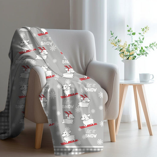 Let It Snow Dogs Throw Blanket - DoggyLoveandMore