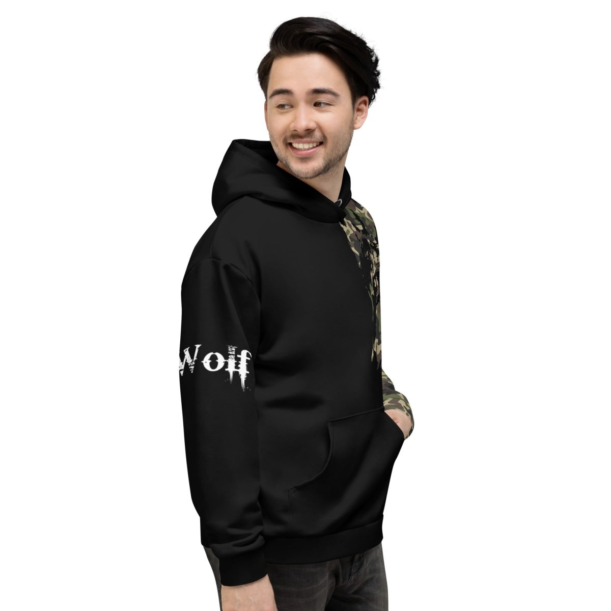 Men's Camouflage Wolf Hoodie - DoggyLoveandMore