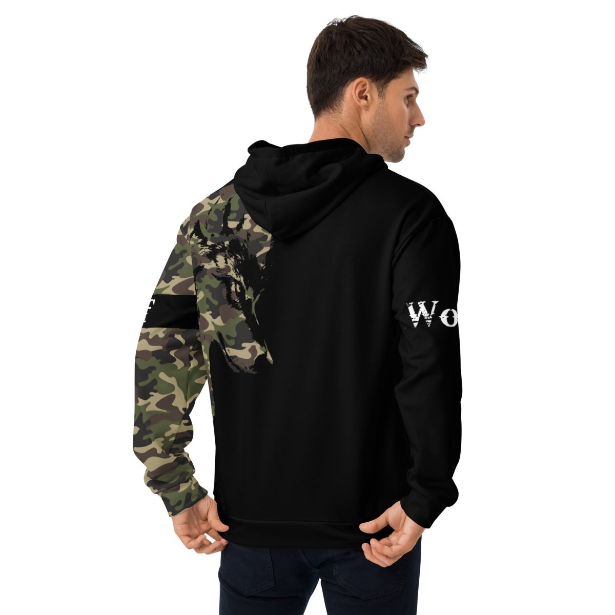 Men's Camouflage Wolf Hoodie - DoggyLoveandMore