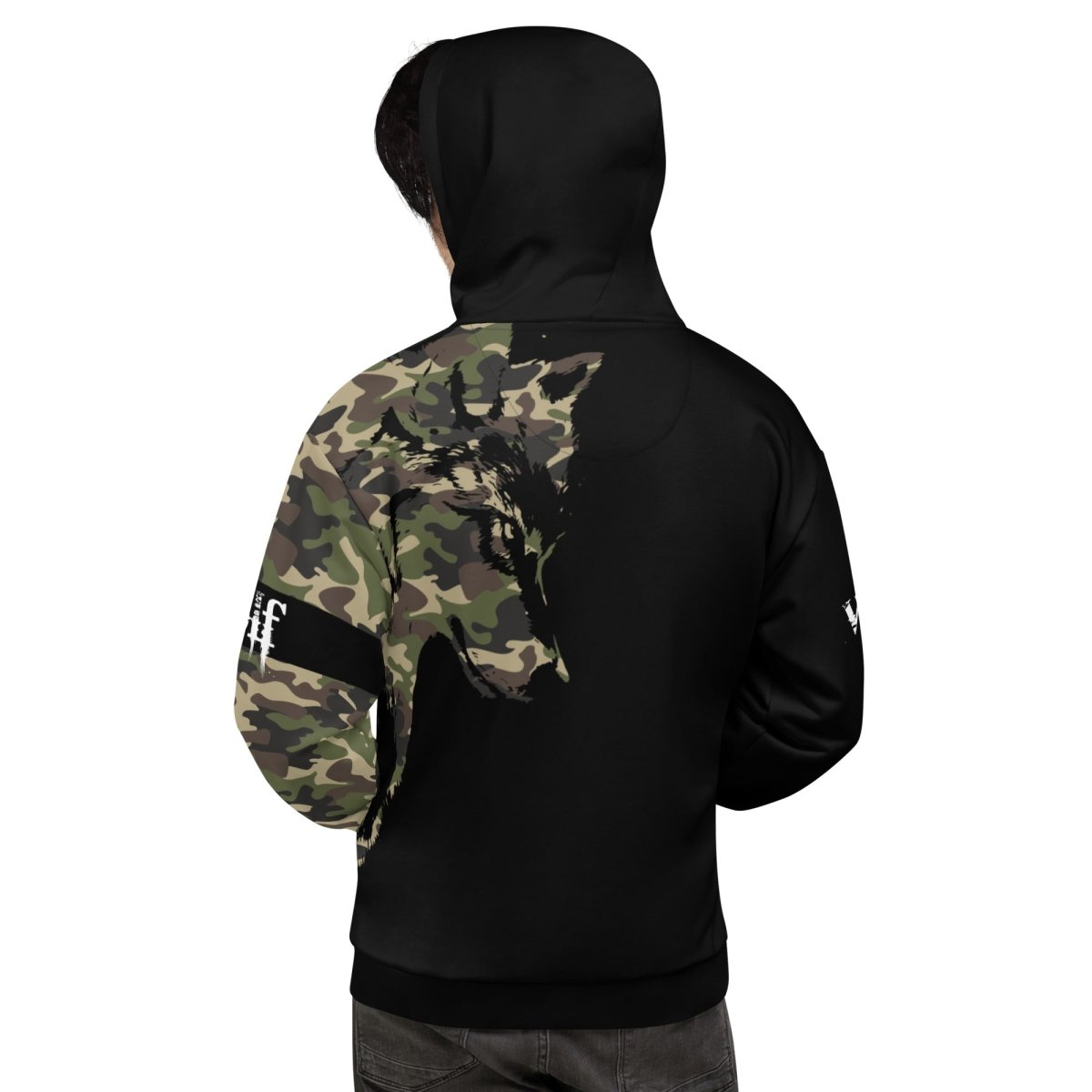 Men's Camouflage Wolf Hoodie - DoggyLoveandMore