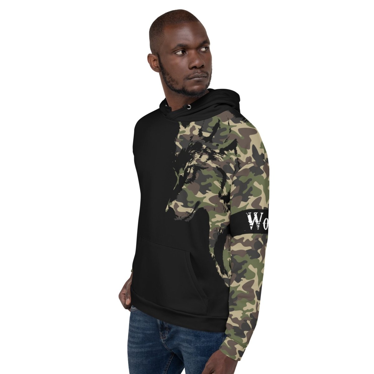 Men's Camouflage Wolf Hoodie - DoggyLoveandMore