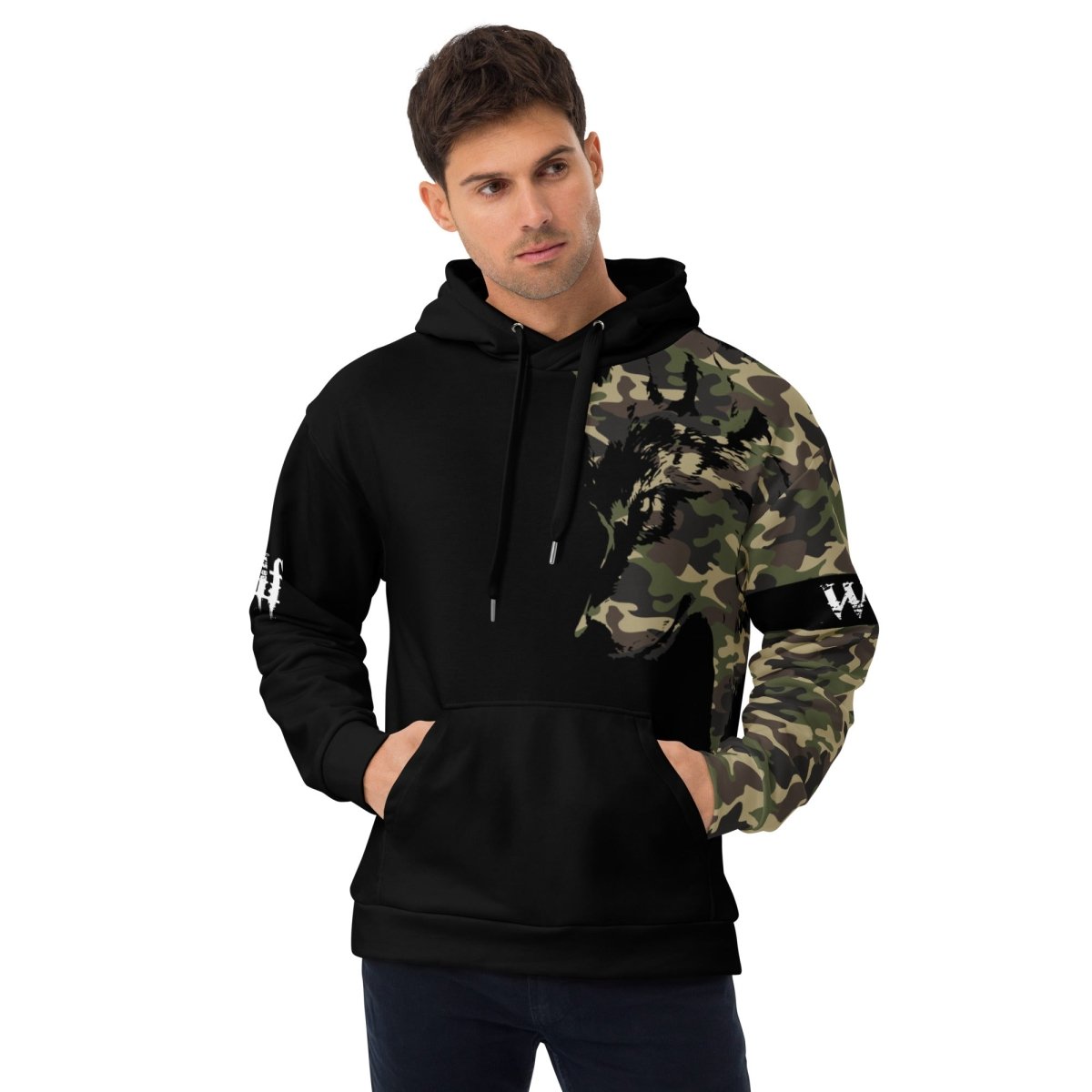 Men's Camouflage Wolf Hoodie - DoggyLoveandMore