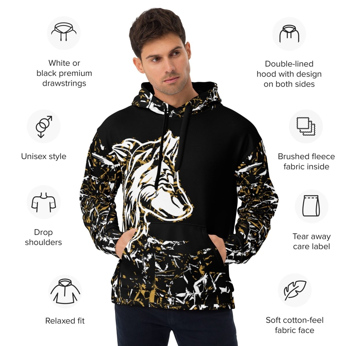 Men's Forest Wolf Hoodie - DoggyLoveandMore