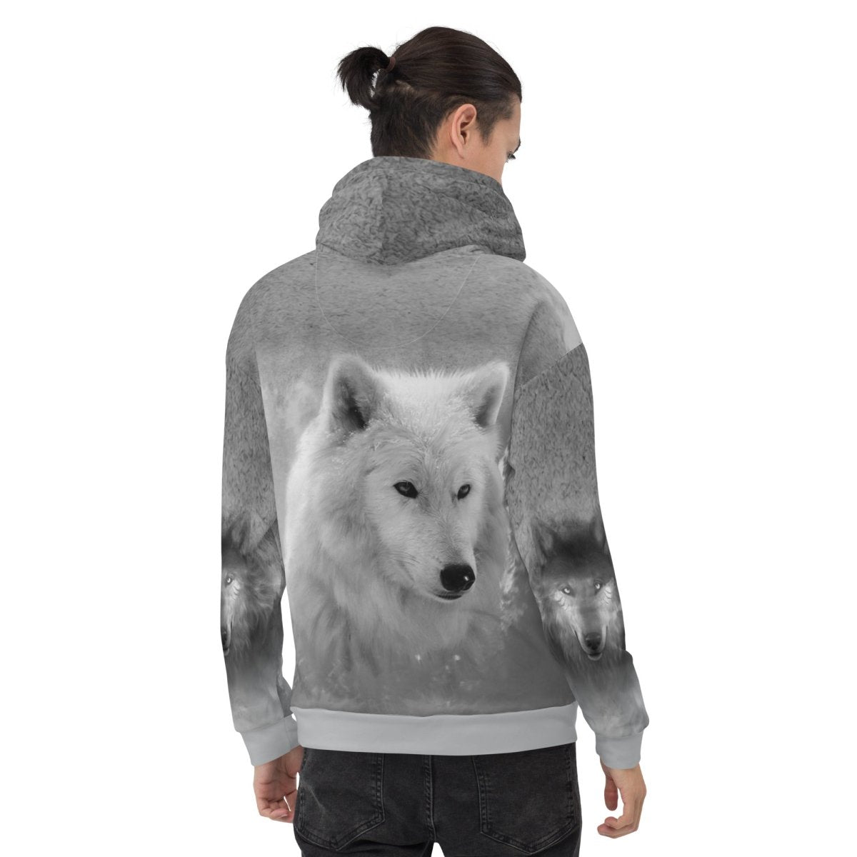 Men's Grey Wolf Hoodie - DoggyLoveandMore