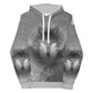 Men's Grey Wolf Hoodie - DoggyLoveandMore