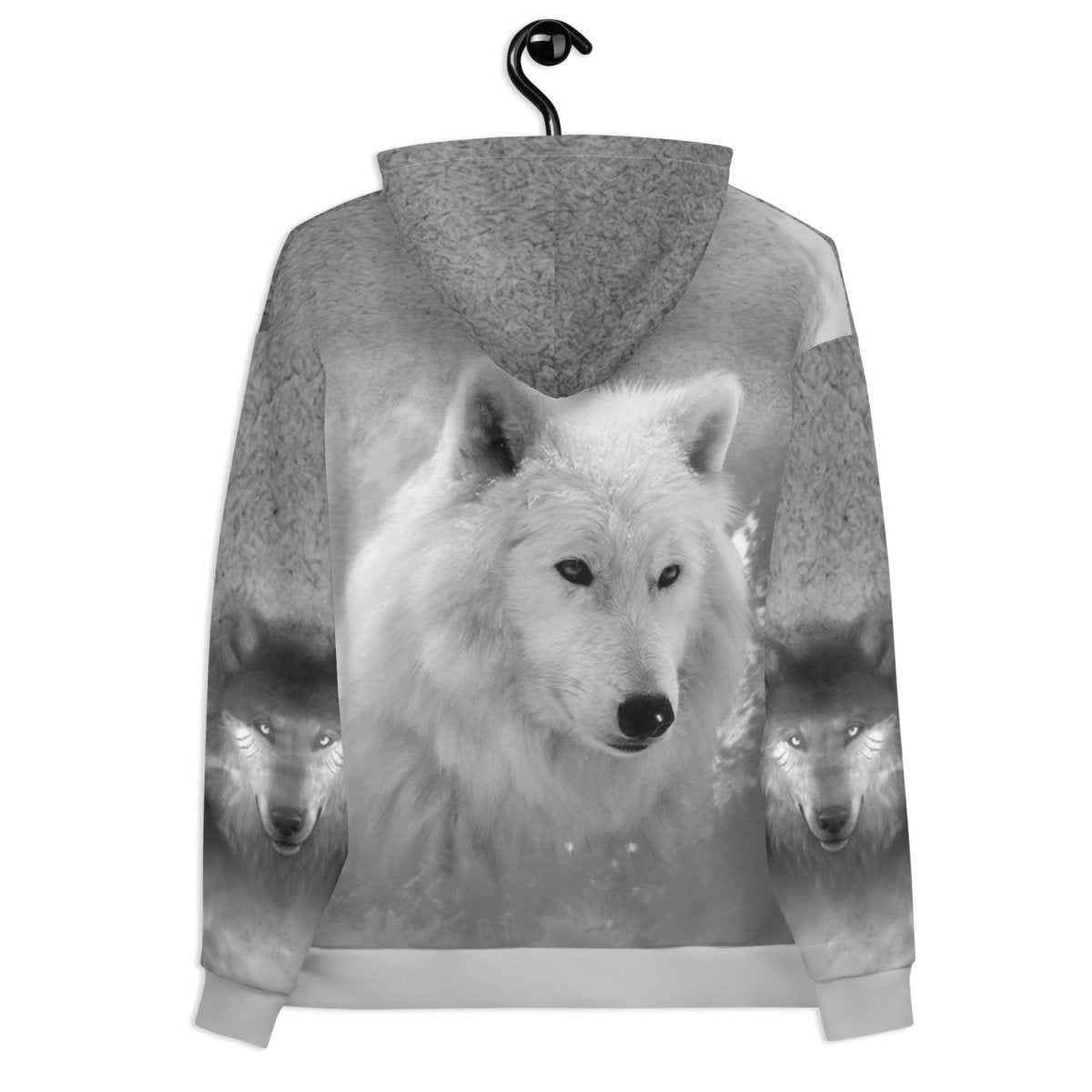 Men's Grey Wolf Hoodie - DoggyLoveandMore