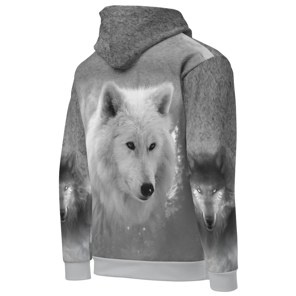 Men's Grey Wolf Hoodie - DoggyLoveandMore