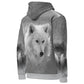 Men's Grey Wolf Hoodie - DoggyLoveandMore