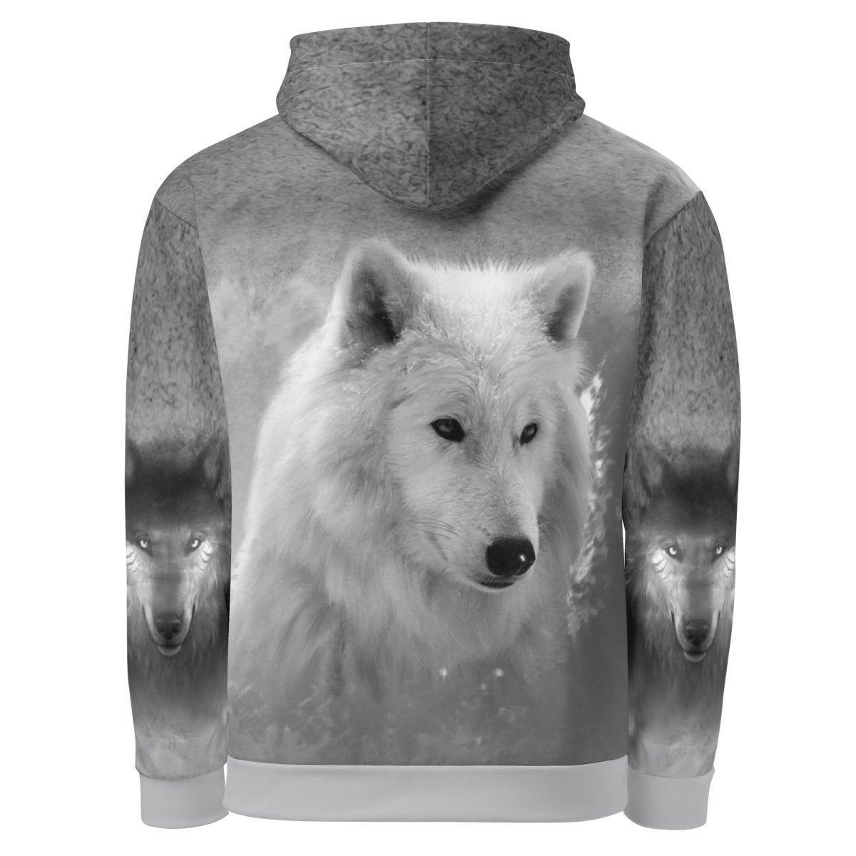 Men's Grey Wolf Hoodie - DoggyLoveandMore