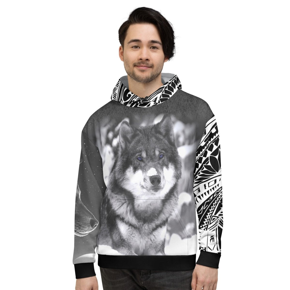 Men's Snow Wolf Hoodie - DoggyLoveandMore