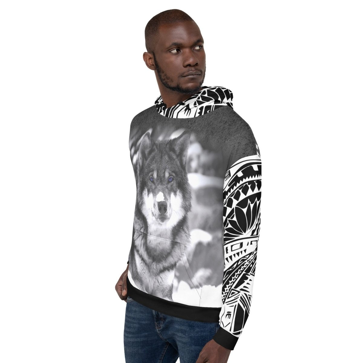 Men's Snow Wolf Hoodie - DoggyLoveandMore