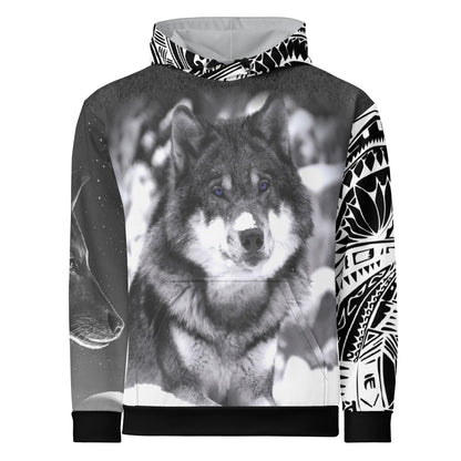 Men's Snow Wolf Hoodie - DoggyLoveandMore