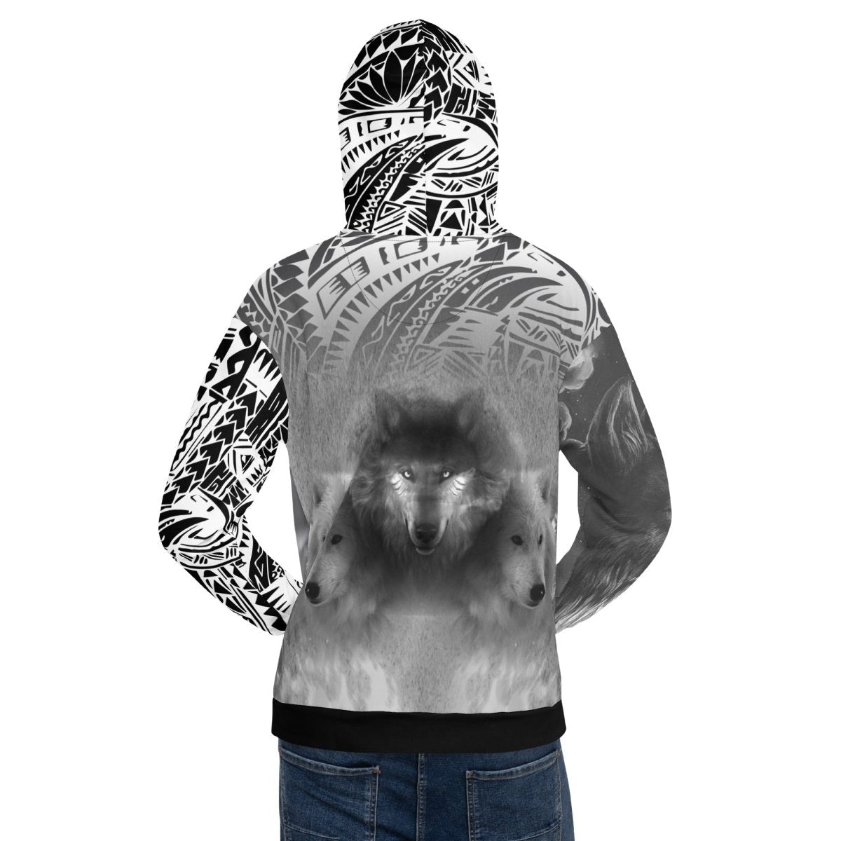 Men's Snow Wolf Hoodie - DoggyLoveandMore