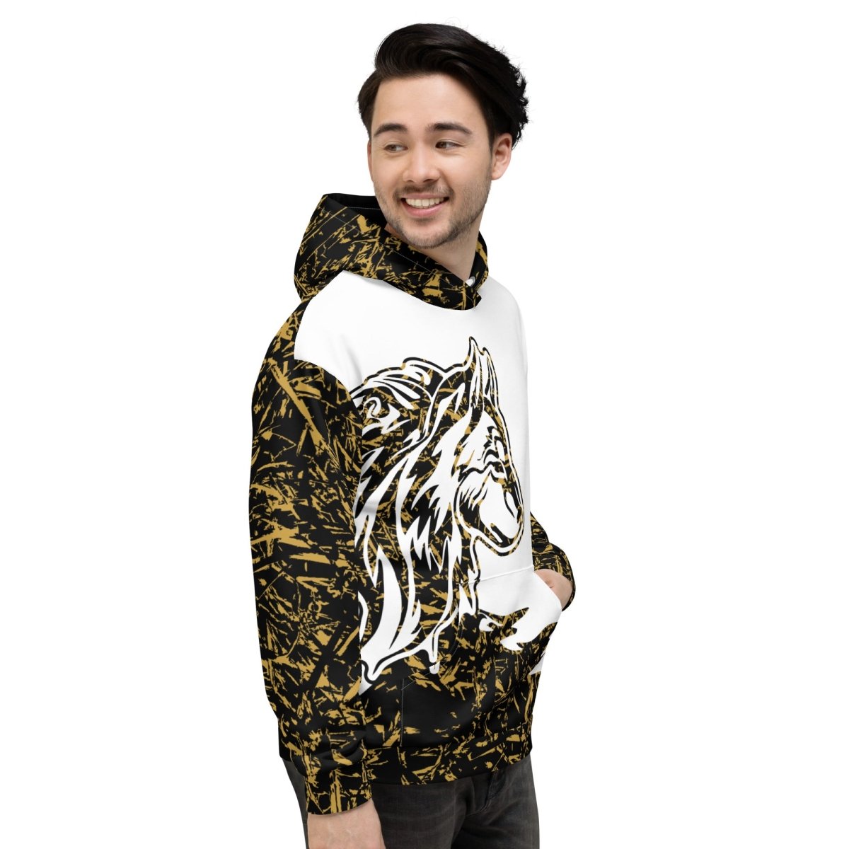 Men's White Forest Wolf Hoodie - DoggyLoveandMore