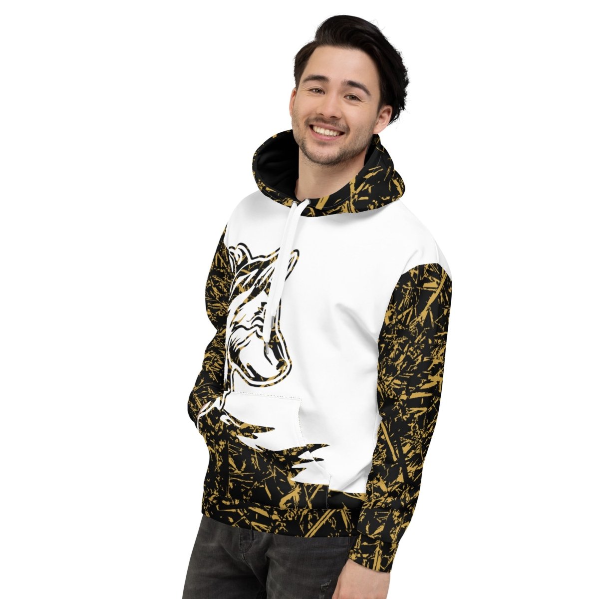 Men's White Forest Wolf Hoodie - DoggyLoveandMore