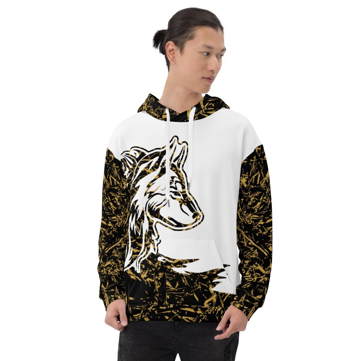 Men's White Forest Wolf Hoodie - DoggyLoveandMore