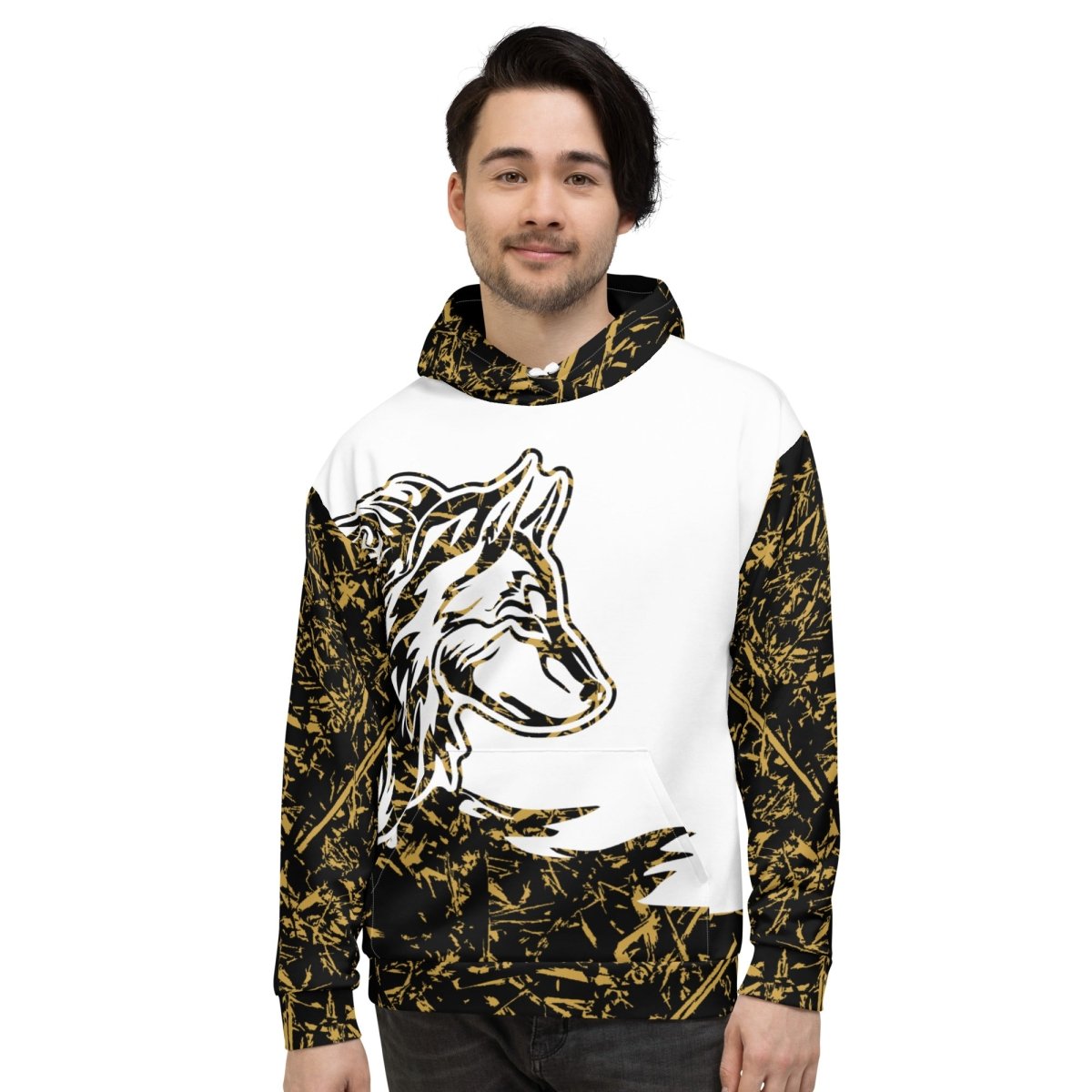 Men's White Forest Wolf Hoodie - DoggyLoveandMore