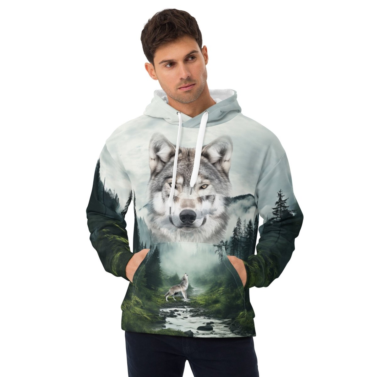 Mountain Wolf Hoodie - DoggyLoveandMore