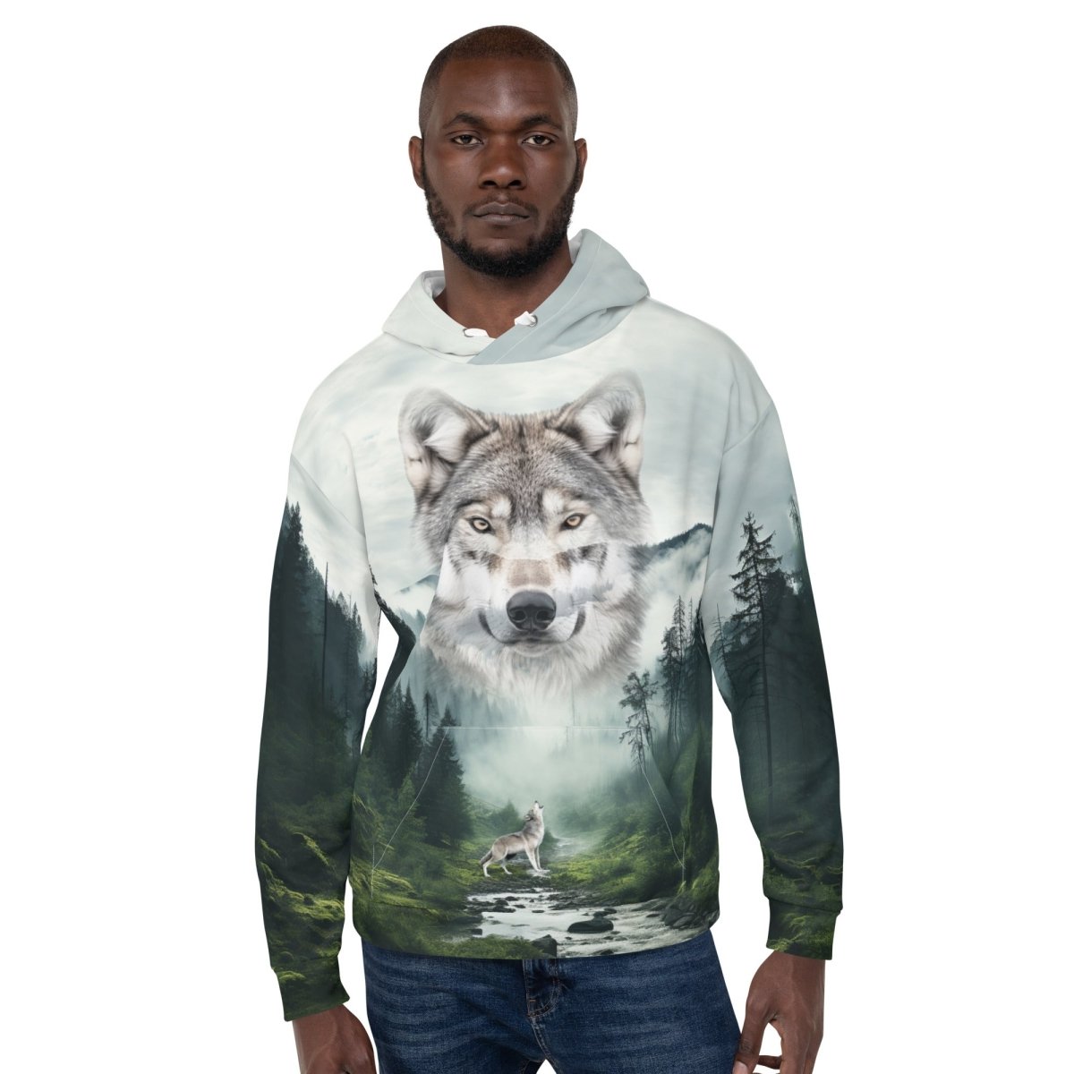 Mountain Wolf Hoodie - DoggyLoveandMore