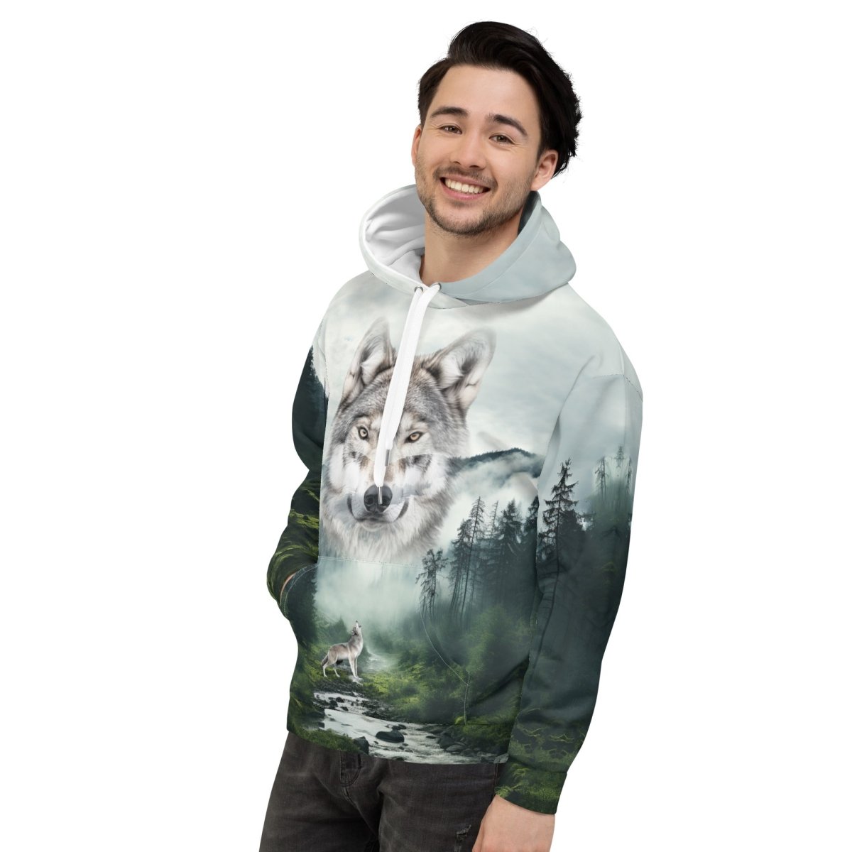 Mountain Wolf Hoodie - DoggyLoveandMore