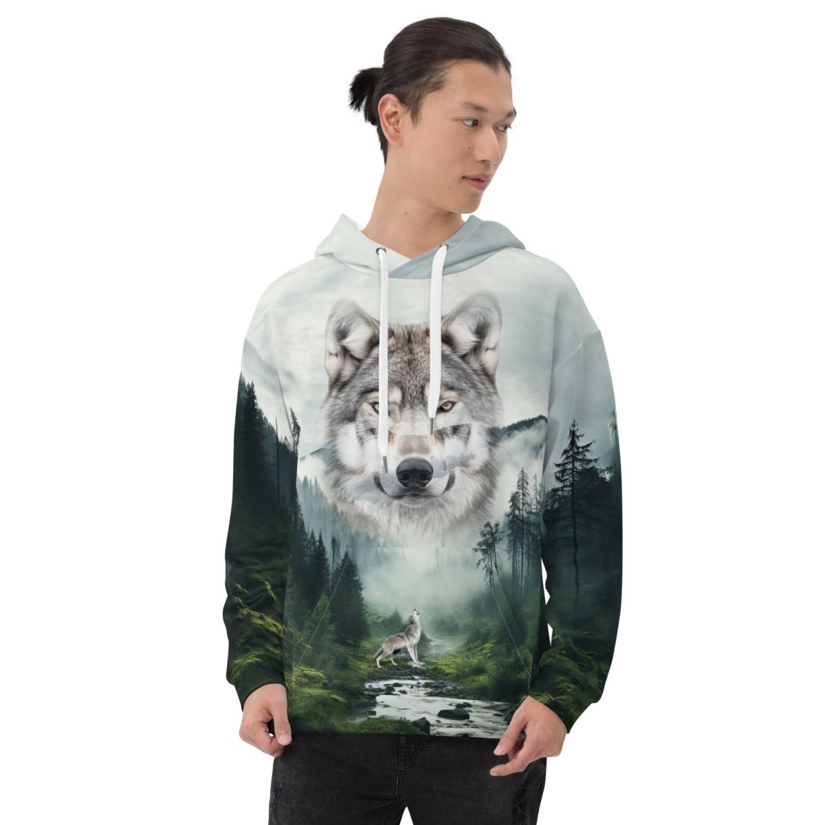 Mountain Wolf Hoodie - DoggyLoveandMore