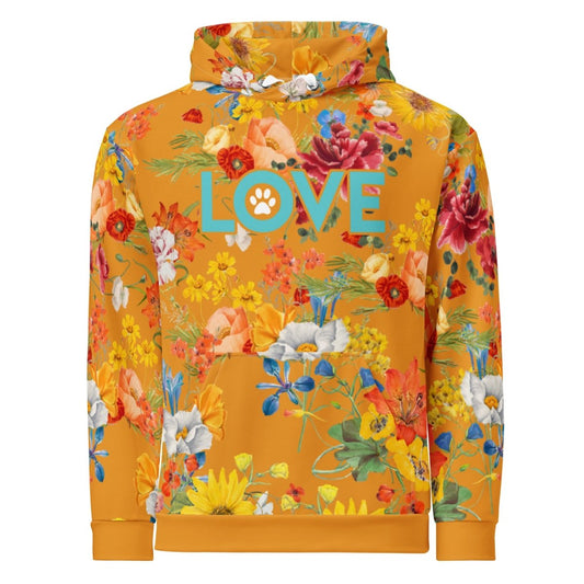 Mustard Yellow Floral Dog Mom Hoodie - DoggyLoveandMore