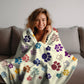 Paw Prints Throw Blanket - DoggyLoveandMore